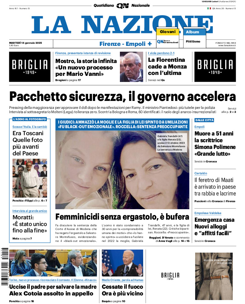 Prima-pagina-la nazione-edizione-di-oggi-20250114